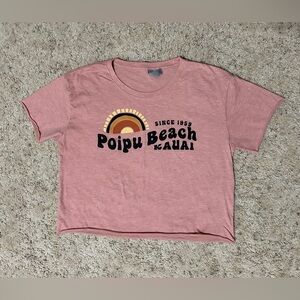 Girls’ crop logo shirt - Poipu Beach, Kauai.  Size L (10-12).